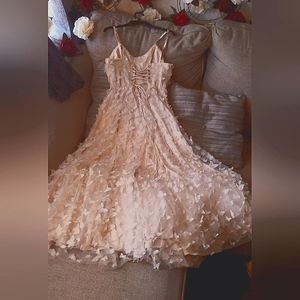 Champagne Butterfly Dress Medium